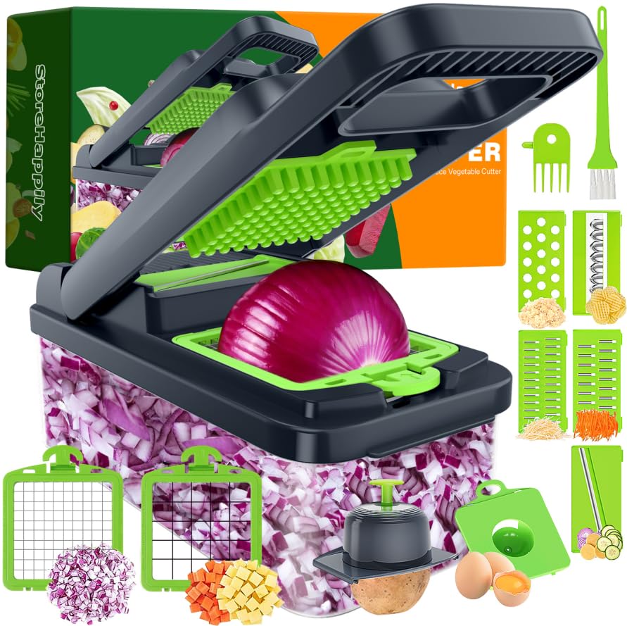 USA imported StoreHappily 12-in-1 Vegetable Chopper, 7 Blades