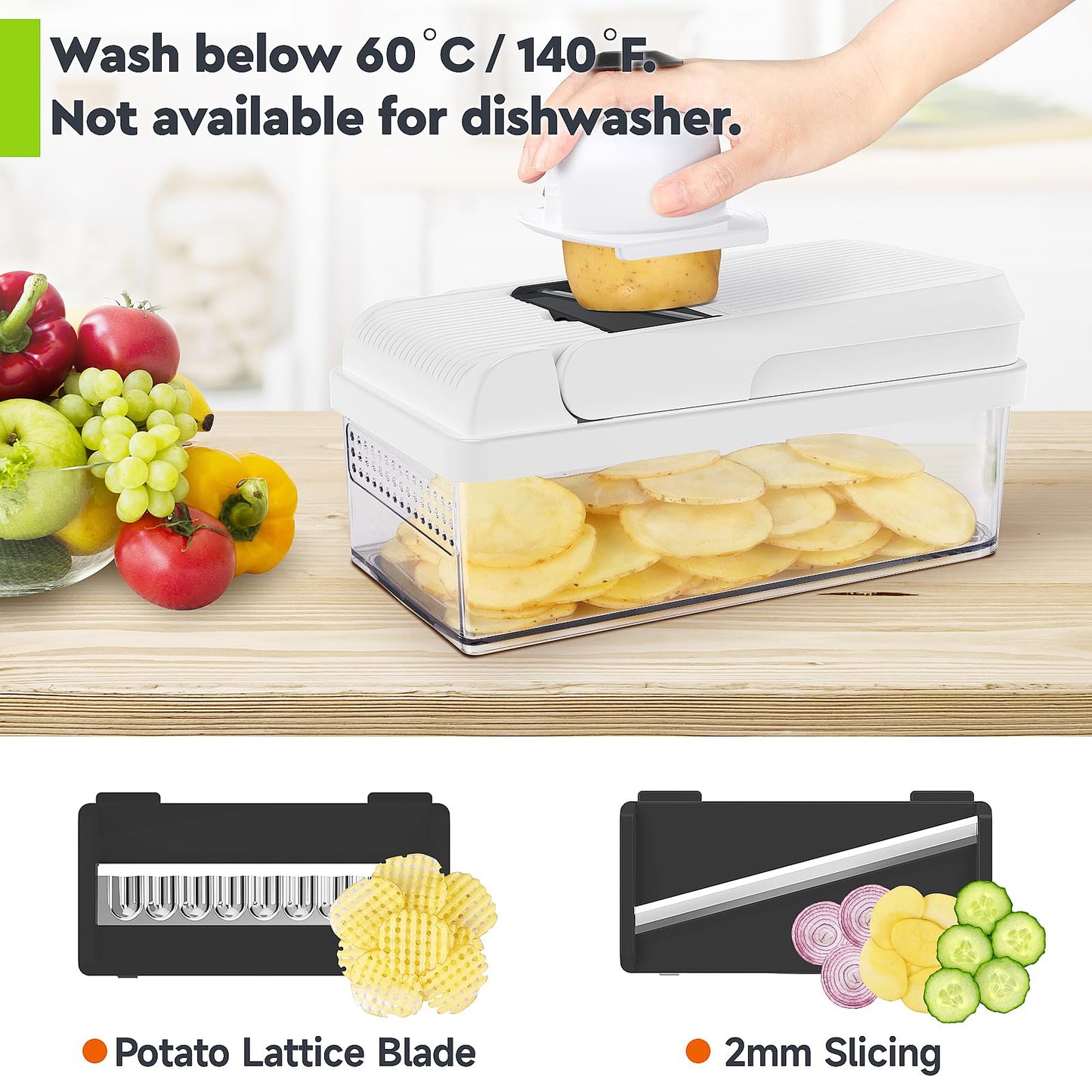 MealHelper 12-in-1 Vegetable Chopper, 7 Blade