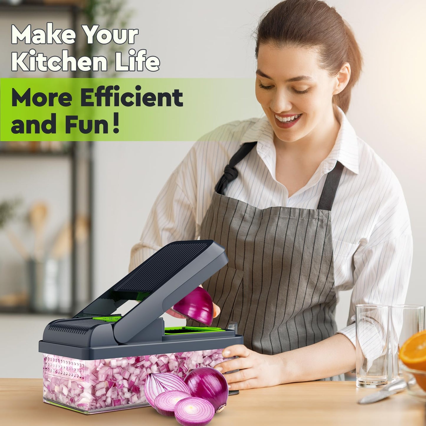 MealHelper 12-in-1 Vegetable Chopper, 7 Blade