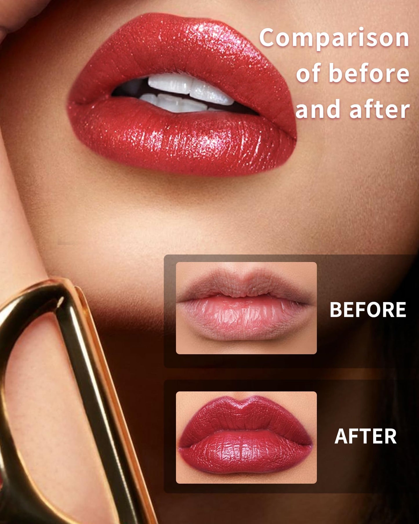 Caedelfly Glitter Metallic Shimmer Brown Lipstick Long Lasting,Diamond
