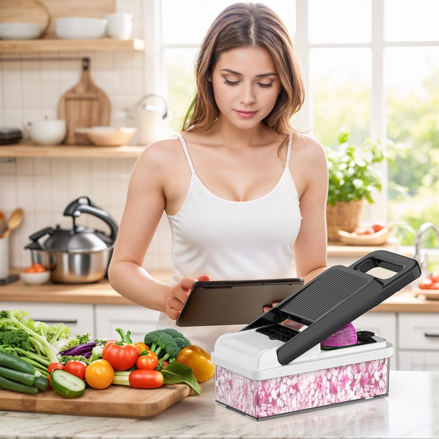 USA imported StoreHappily 12-in-1 Vegetable Chopper, 7 Blades