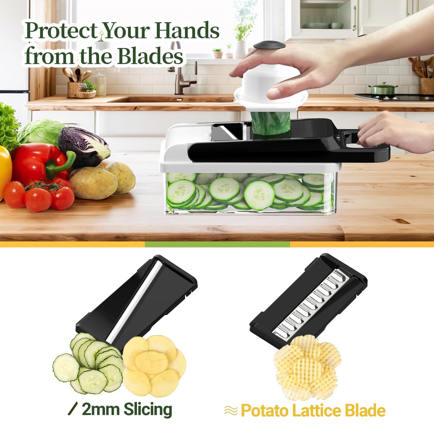 USA imported StoreHappily 12-in-1 Vegetable Chopper, 7 Blades