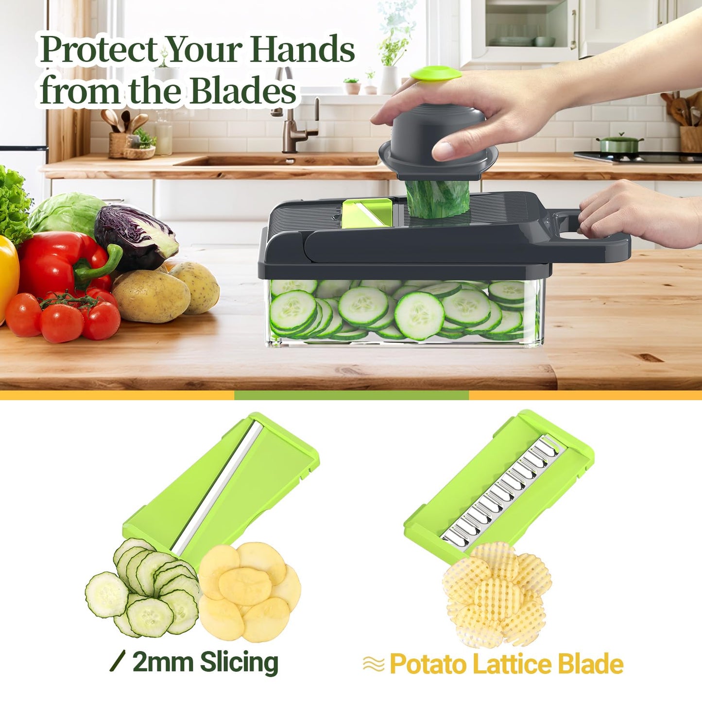 USA imported StoreHappily 12-in-1 Vegetable Chopper, 7 Blades