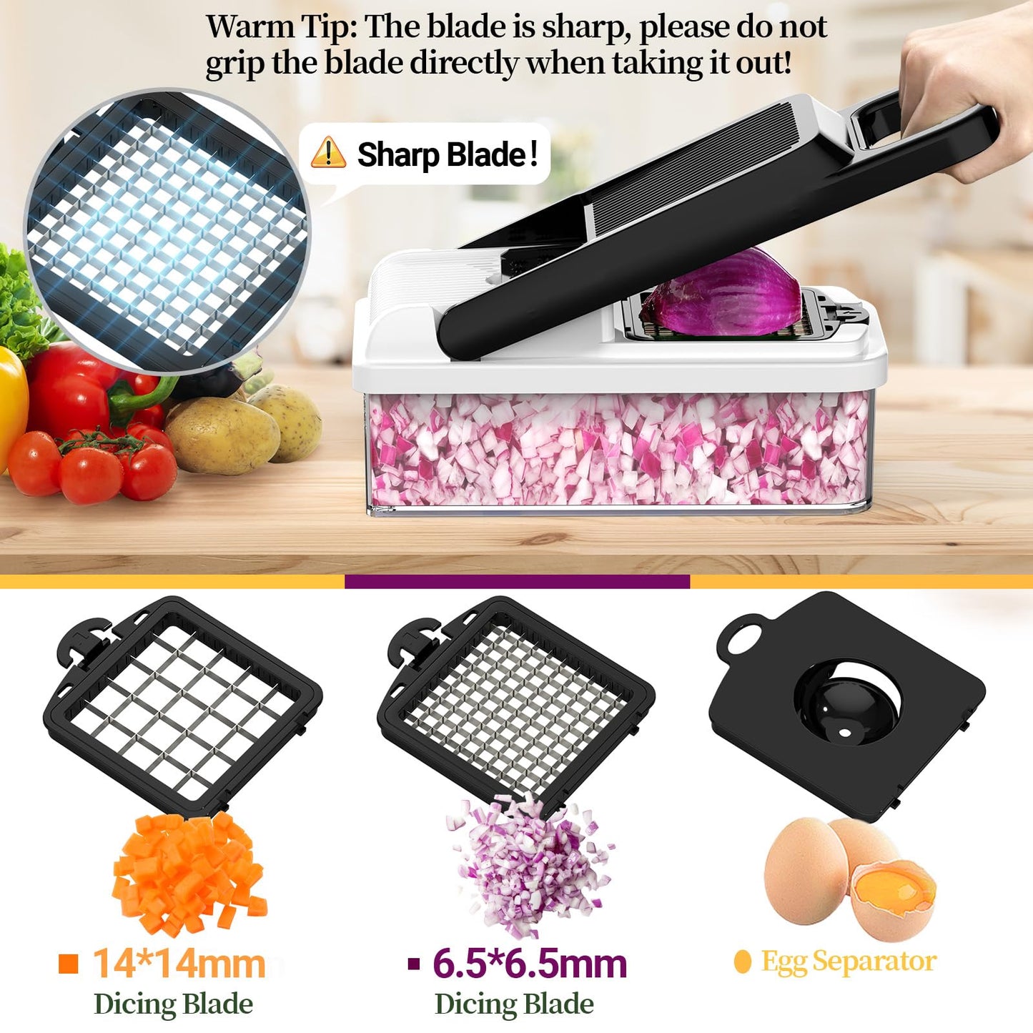 USA imported StoreHappily 12-in-1 Vegetable Chopper, 7 Blades