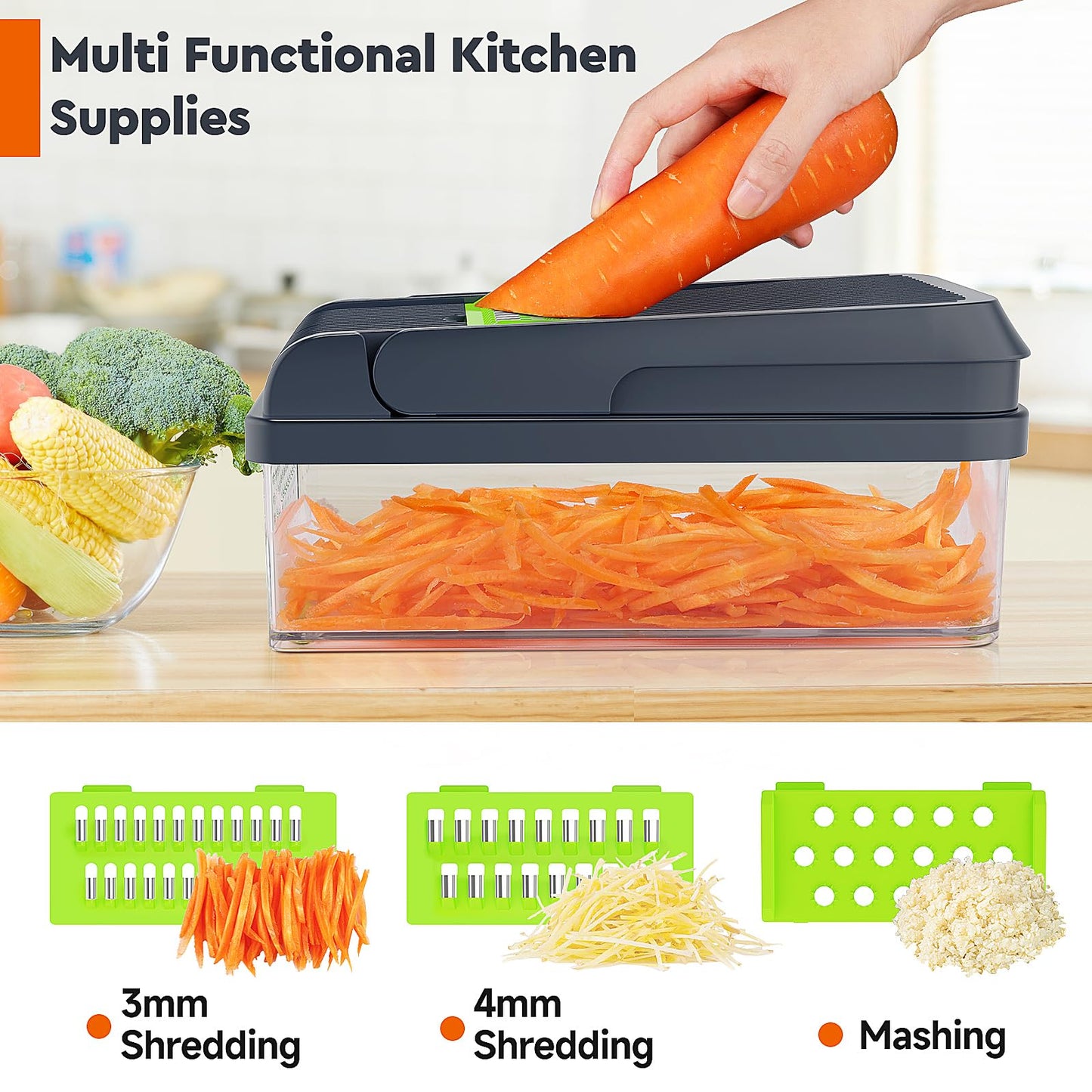 MealHelper 12-in-1 Vegetable Chopper, 7 Blade