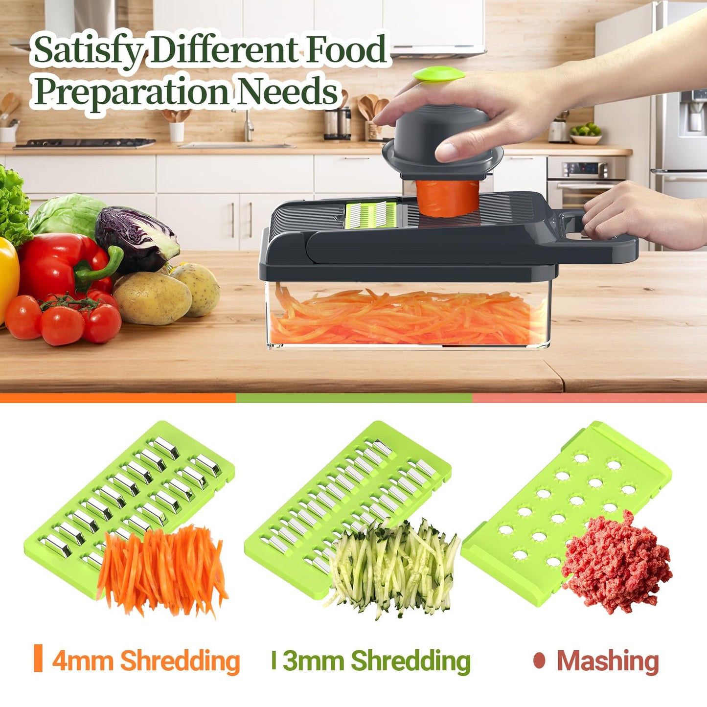 USA imported StoreHappily 12-in-1 Vegetable Chopper, 7 Blades