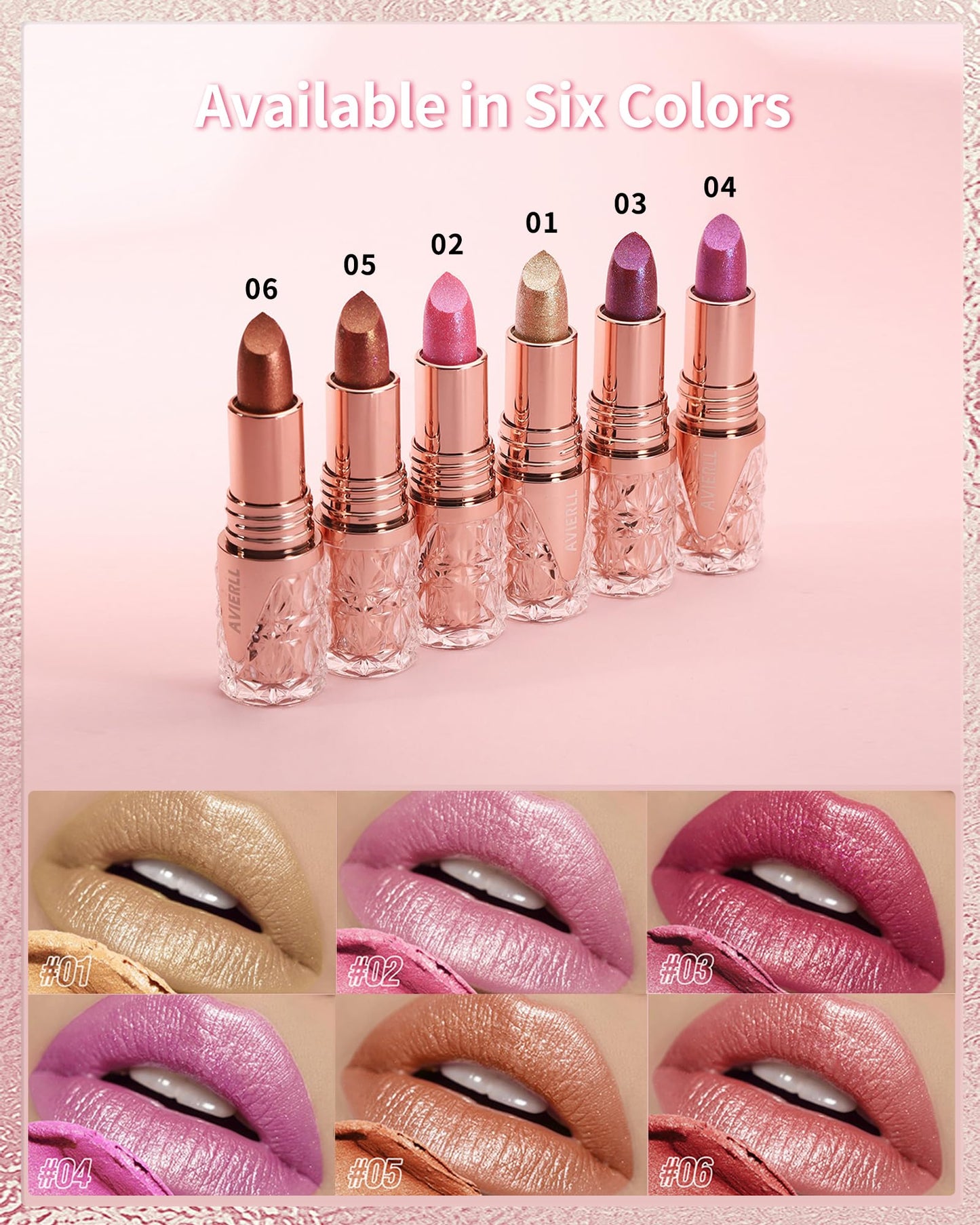 Caedelfly Glitter Metallic Shimmer Brown Lipstick Long Lasting,Diamond