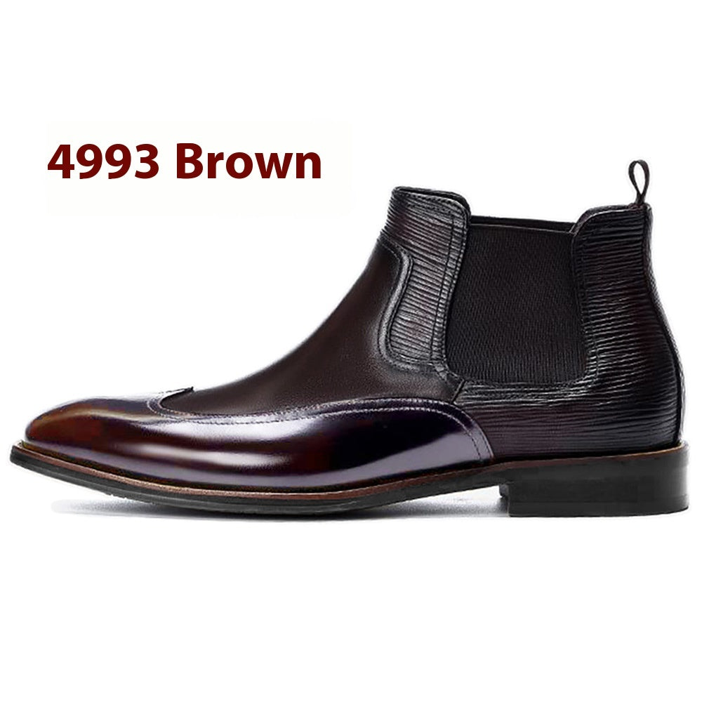 Men's Color Block Chelsea Boots on hand