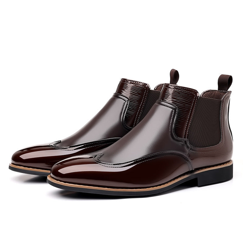 Men's Color Block Chelsea Boots on hand
