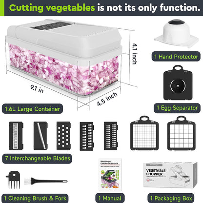 MealHelper 12-in-1 Vegetable Chopper, 7 Blade