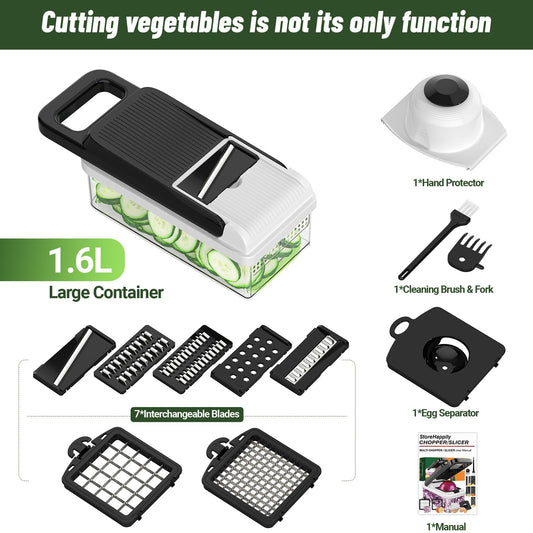 USA imported StoreHappily 12-in-1 Vegetable Chopper, 7 Blades