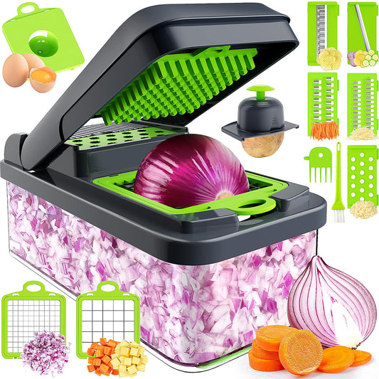 MealHelper 12-in-1 Vegetable Chopper, 7 Blade