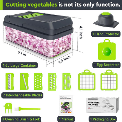 MealHelper 12-in-1 Vegetable Chopper, 7 Blade