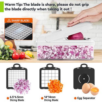MealHelper 12-in-1 Vegetable Chopper, 7 Blade