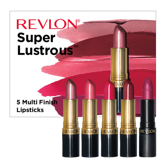 Revlon Super Lustrous 5-Piece Lipstick Gift Set, High Impact