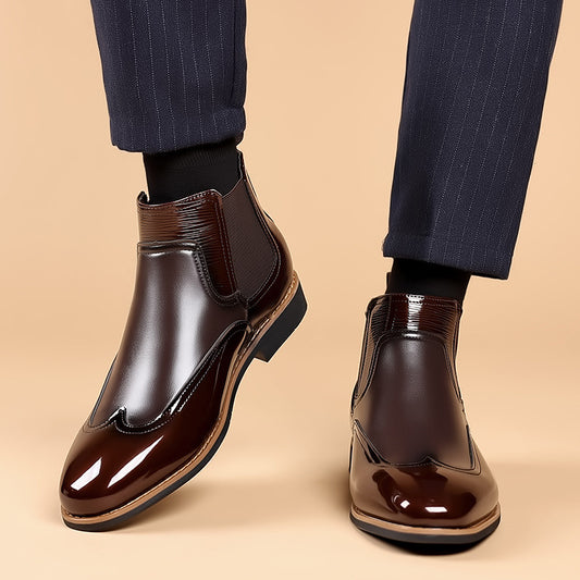 Men's Color Block Chelsea Boots on hand
