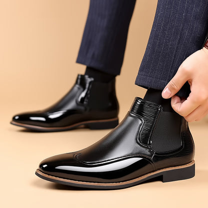 Men's Color Block Chelsea Boots on hand